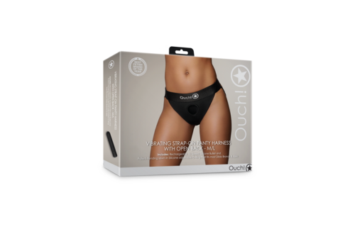 Vibrierender Strap-on-Strumpfhosenharnisch M/L Schwarz | Komfort & Vergnügen