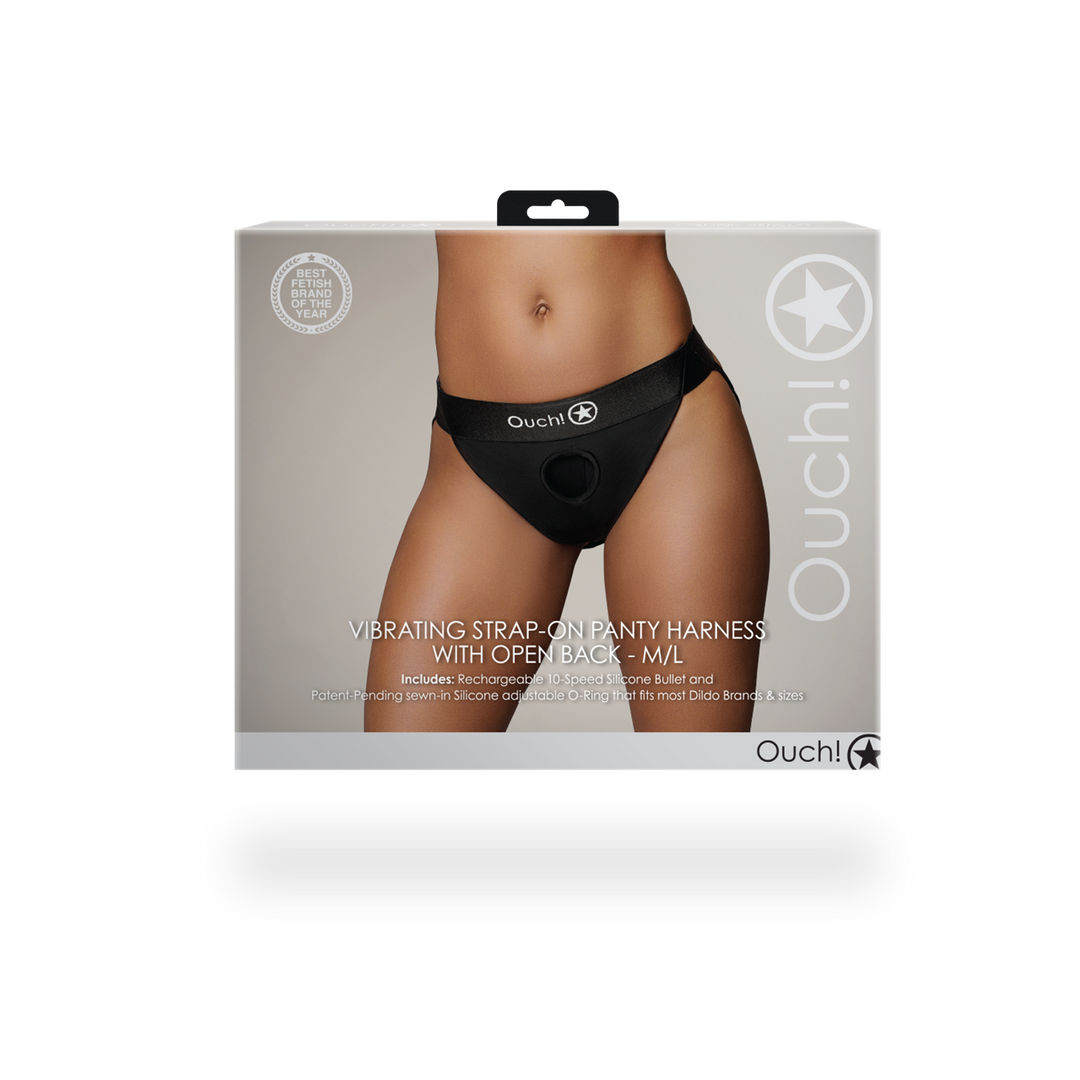 Vibrerende Strap-on Panty Harnas M/L Zwart | Comfort & Plezier