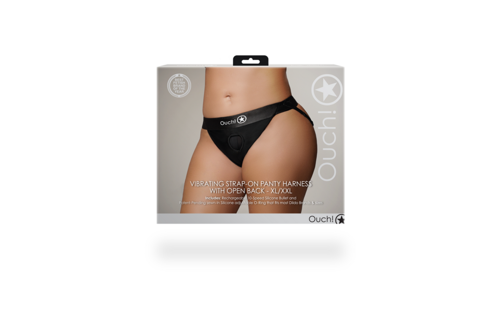 Vibrerende Strap-on Panty Harnas XL/XXL Zwart – Comfort & Plezier