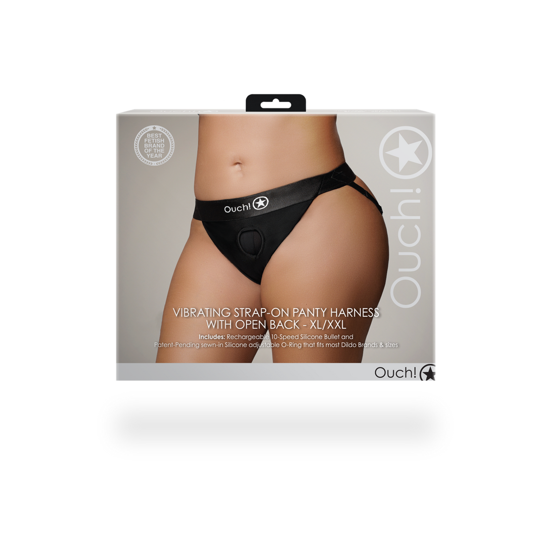 Vibrating Strap-on Panty Harness XL/XXL Black – Comfort & Pleasure