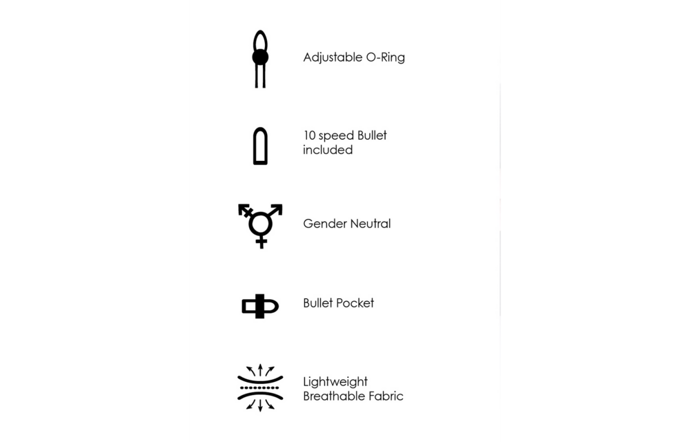 Vibrating Strap-on Panty Harness mit Offenem Rücken - XL/XXL - Schwarz