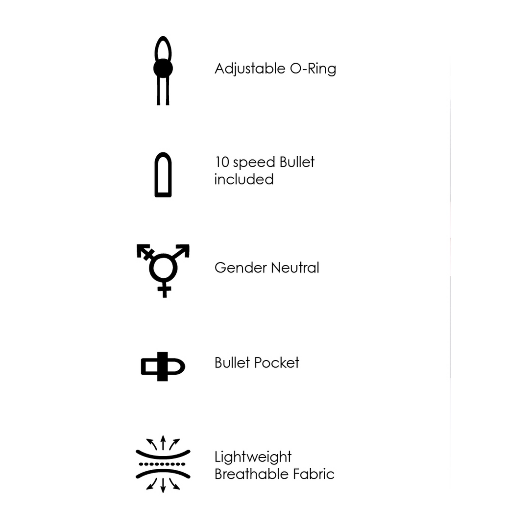 Vibrating Strap-on Panty Harness mit Offenem Rücken - XL/XXL - Schwarz