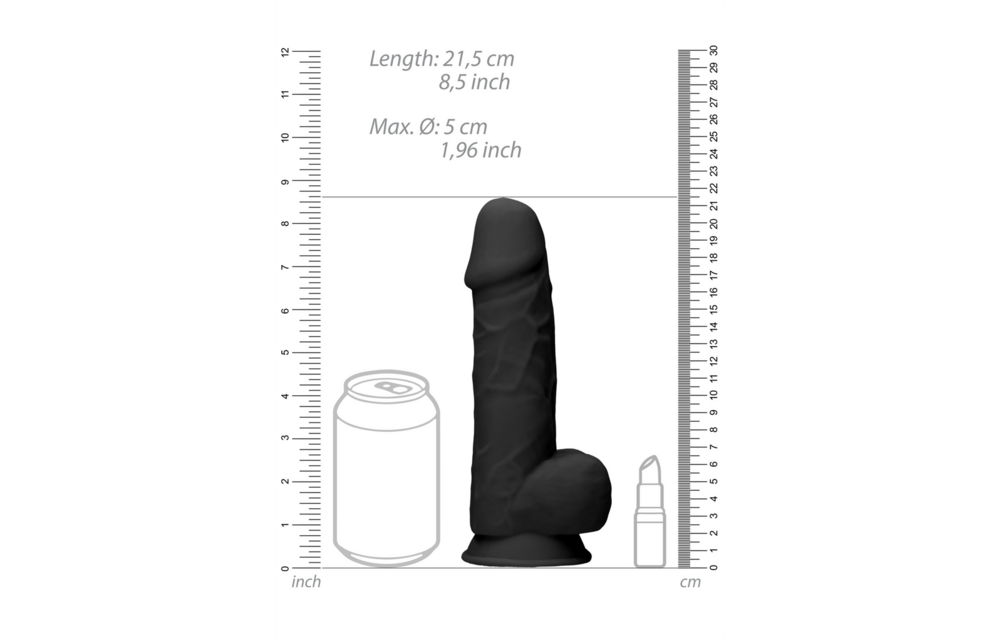 Siliconen Dildo met Ballen 21,6 cm – Realistisch & Flexibel