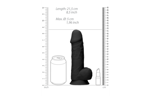 Silicone Dildo with Balls - 9 / 21,6 cm