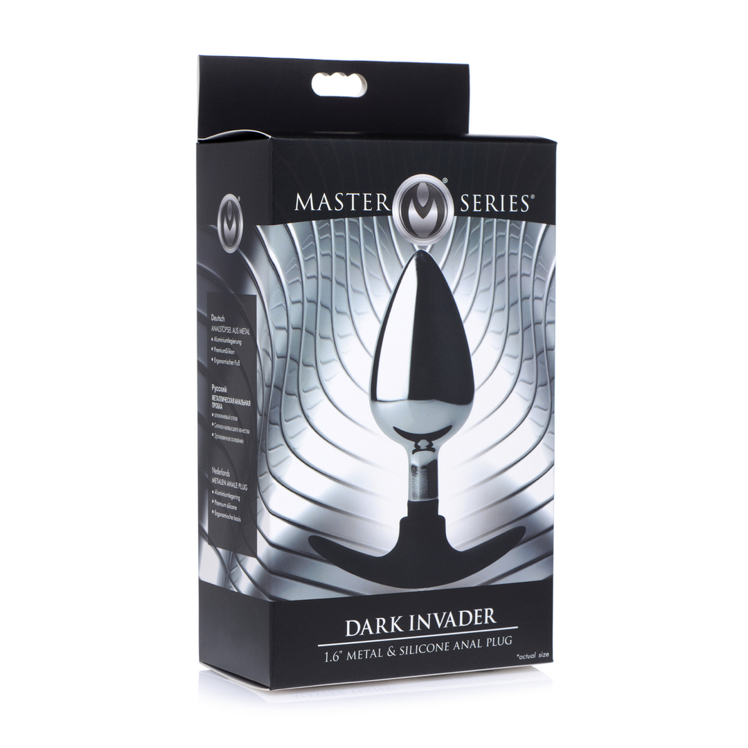 Dark Intruder 11.4 cm - Metal & Silicone Anal Plug Large