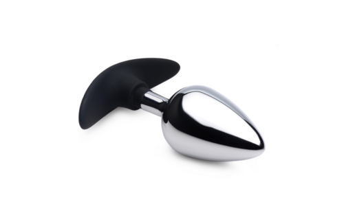 Dark Intruder 11.4 cm - Metal & Silicone Anal Plug Large