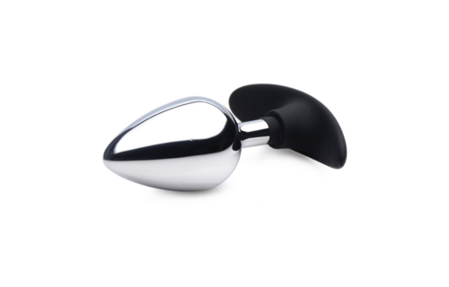 Donkere Indringer 11,4 cm - Metaal & Silicone Anale Plug Groot