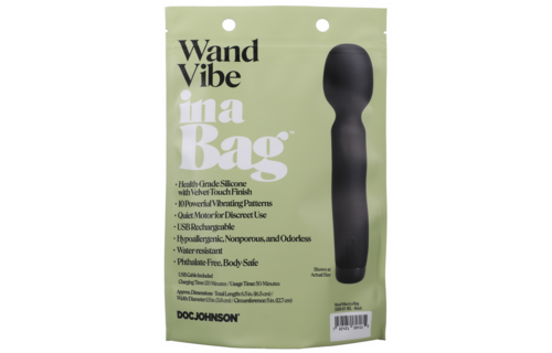 Vibrating Wand Black – Compact, Powerful & Quiet | Doc Johnson