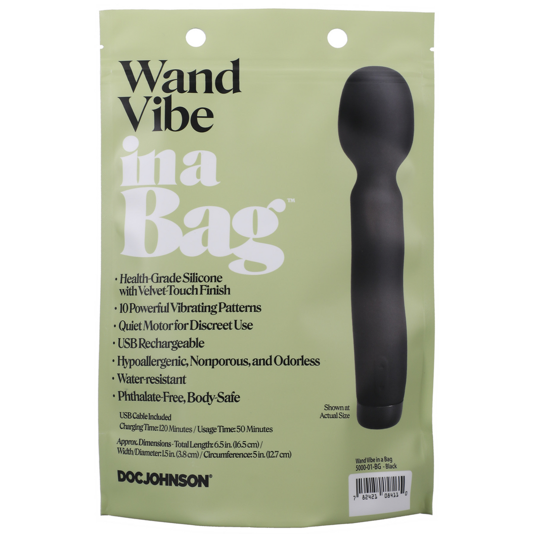 Vibrating Wand Black – Compact, Powerful & Quiet | Doc Johnson