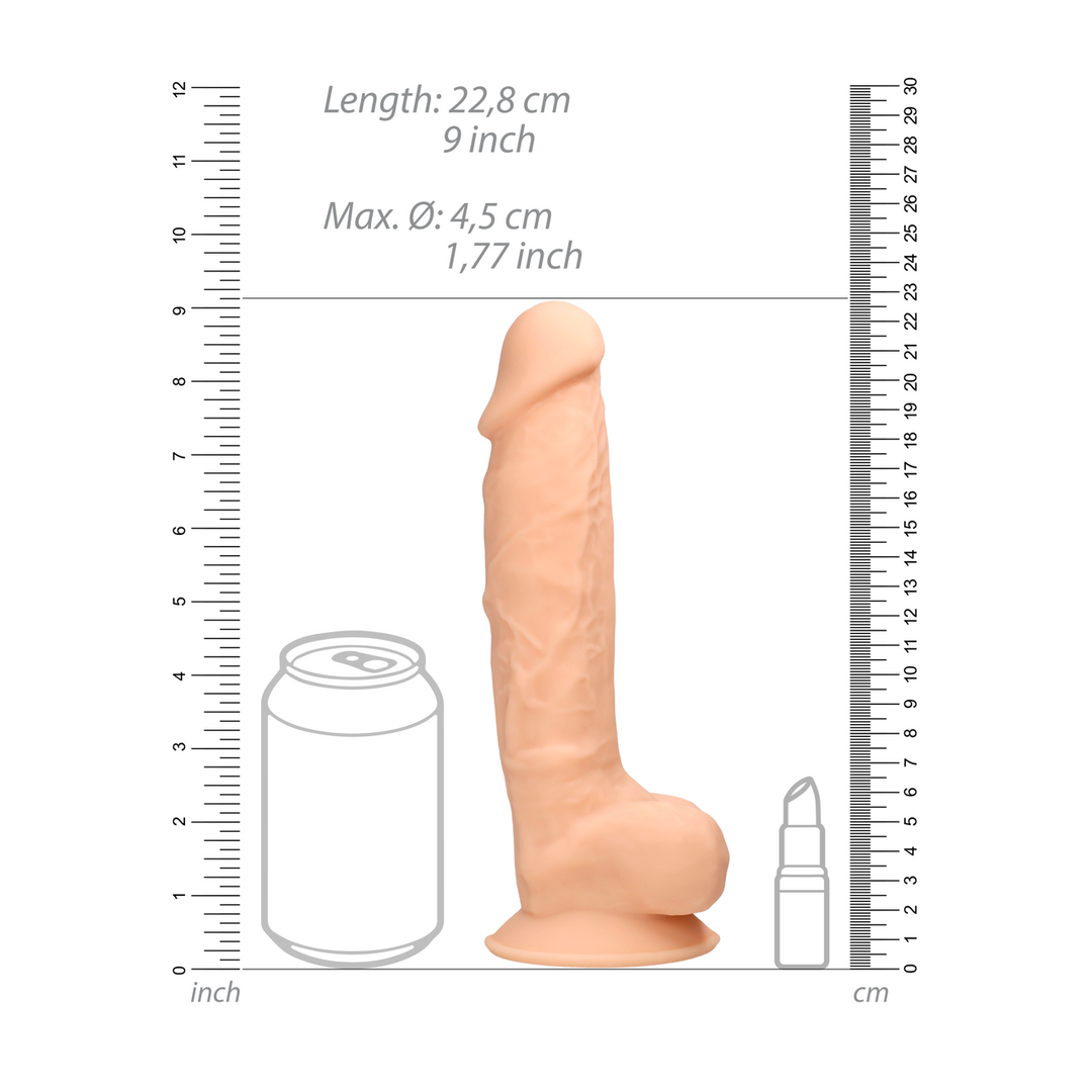 Silicone Dildo with Balls - 9 / 23 cm