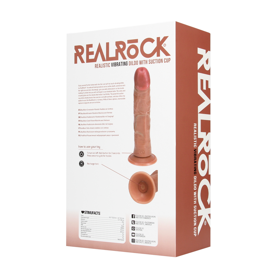 Vibrating Regular Curved Cock - 8 / 20,5 cm - Tan