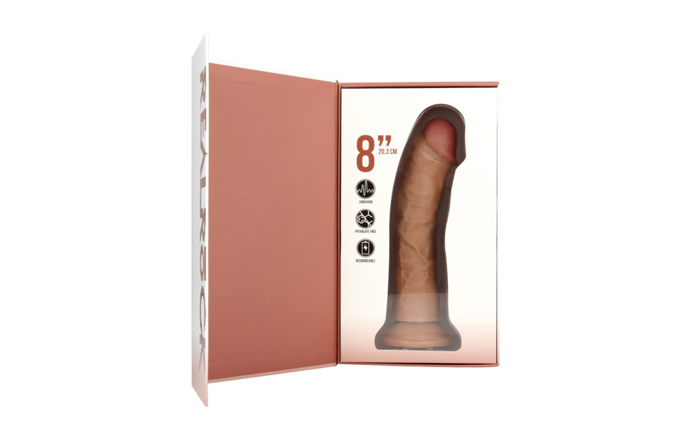 Vibrierender gerader gebogener Dildo 22,6 cm – Realistisches Vergnügen