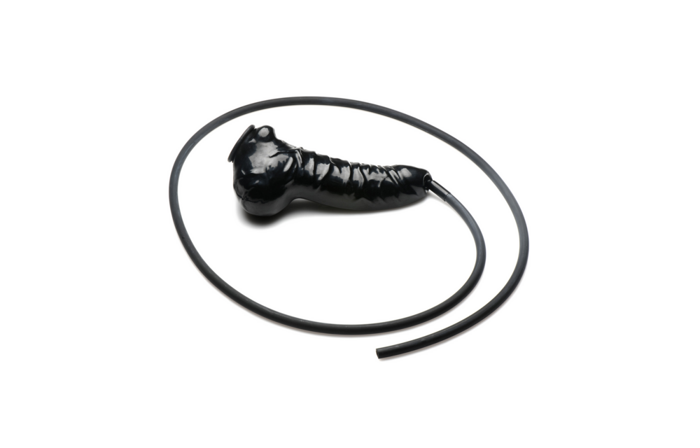 Guzzler - Realistic Penis Sheath with Tube - Black