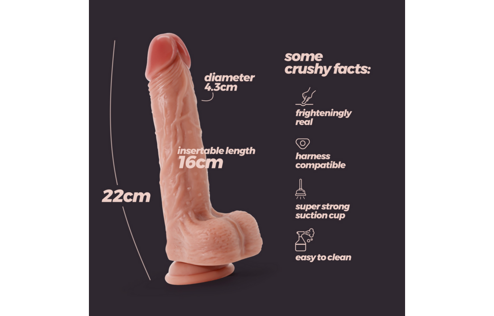 Inviktus Vloeibare Siliconen Dildo 22 cm - Realistisch Nude