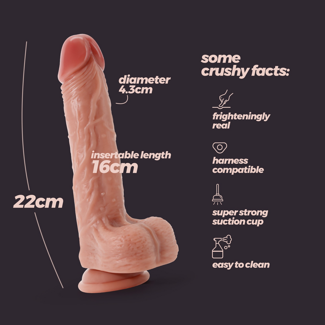 Inviktus - Flüssigsilikon-Dildo - 8,5 / 22 cm - Fleisch