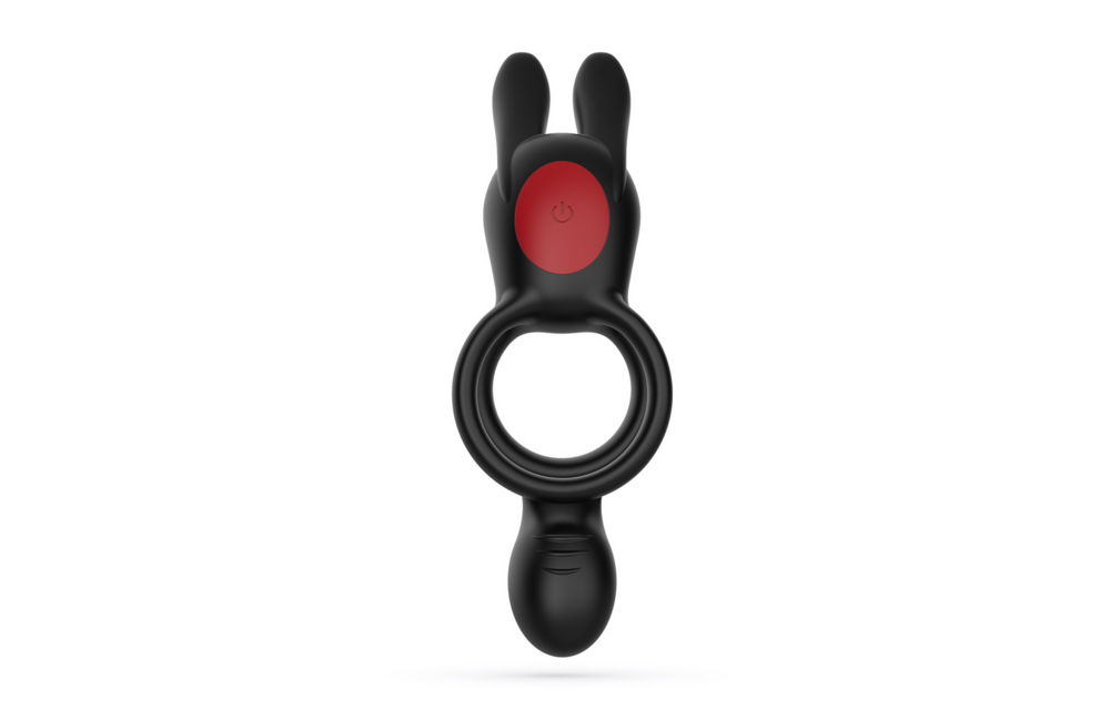 Dingo - Double Vibrating Cockring with Remote Control - Black