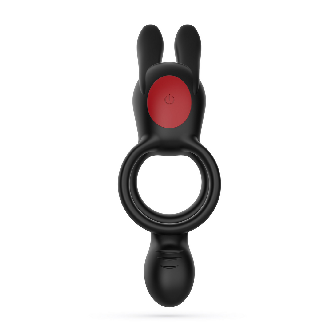 Dingo - Double Vibrating Cockring with Remote Control - Black