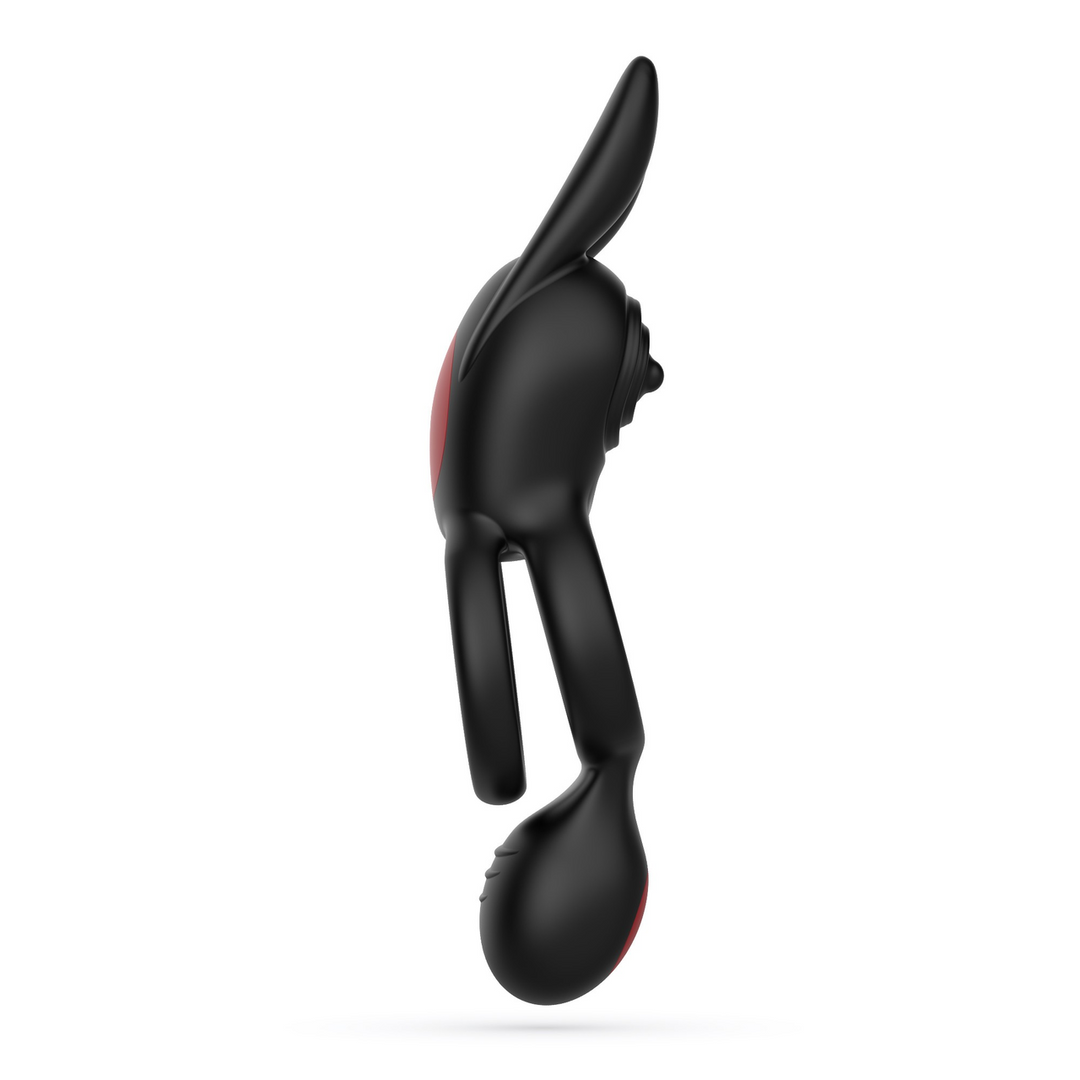 Dingo - Double Vibrating Cockring with Remote Control - Black