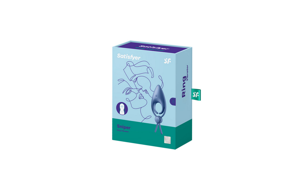 Sniper Vibrating Cock Ring Blue-Grey | Flexible & Rechargeable