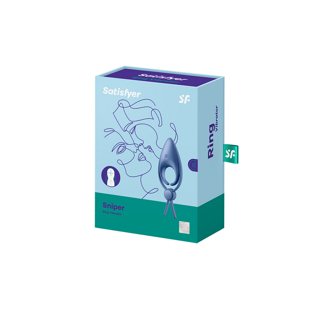 Sniper Vibrating Cock Ring Blue-Grey | Flexible & Rechargeable