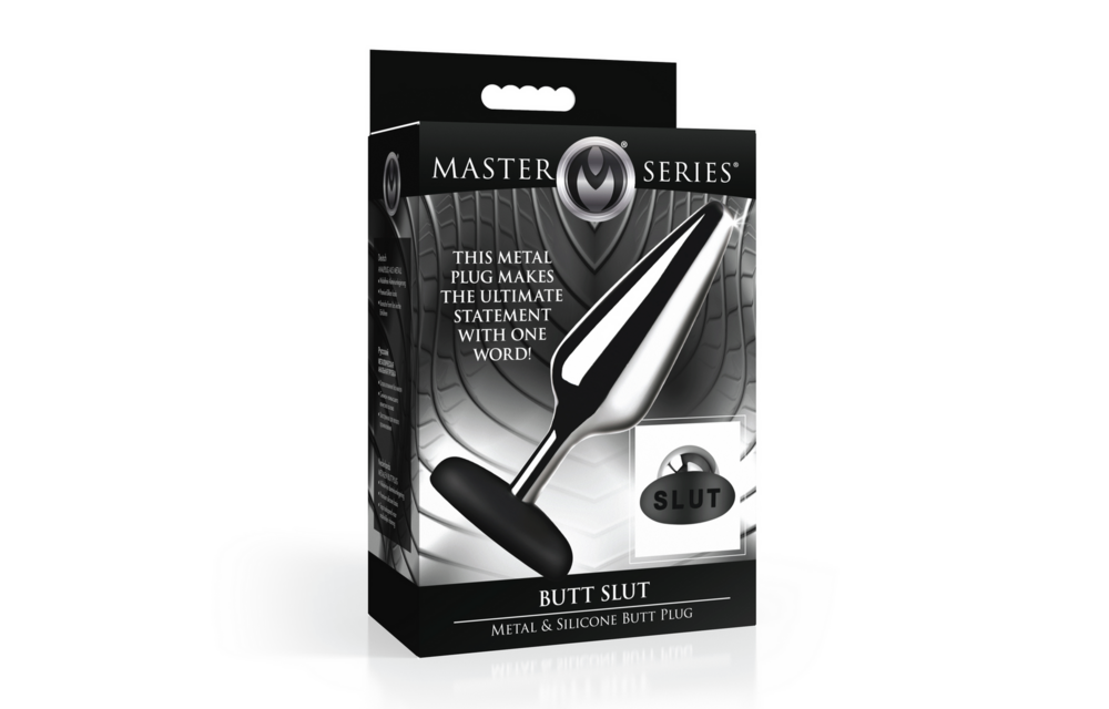 Butt Slut Analplug 13 cm – Metall & Silikon Silber