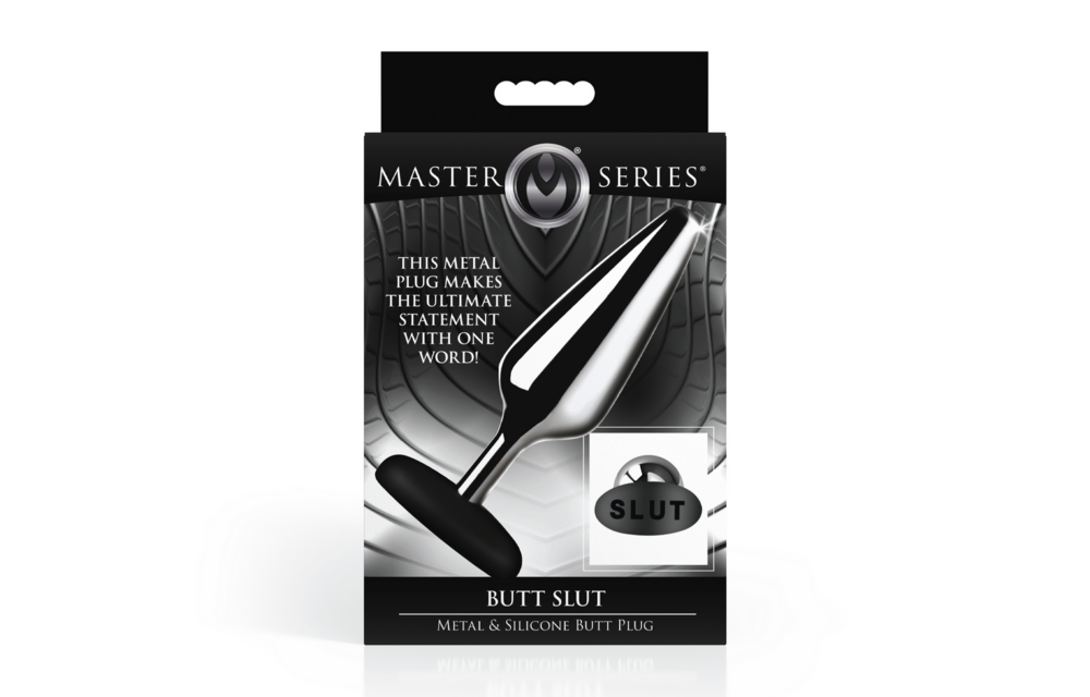 Butt Slut Anal Plug 13 cm - Metal & Silicone Silver