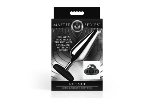 Butt Slut Analplug 13 cm – Metall & Silikon Silber