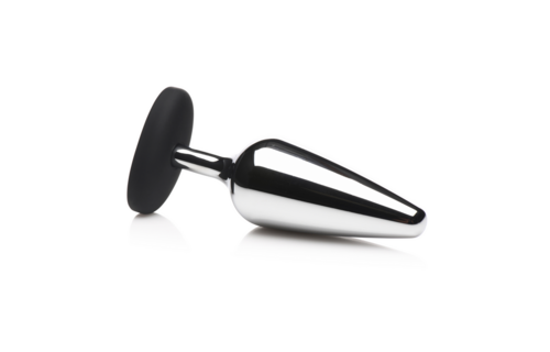Butt Slut Anal Plug 13 cm - Metal & Silicone Silver