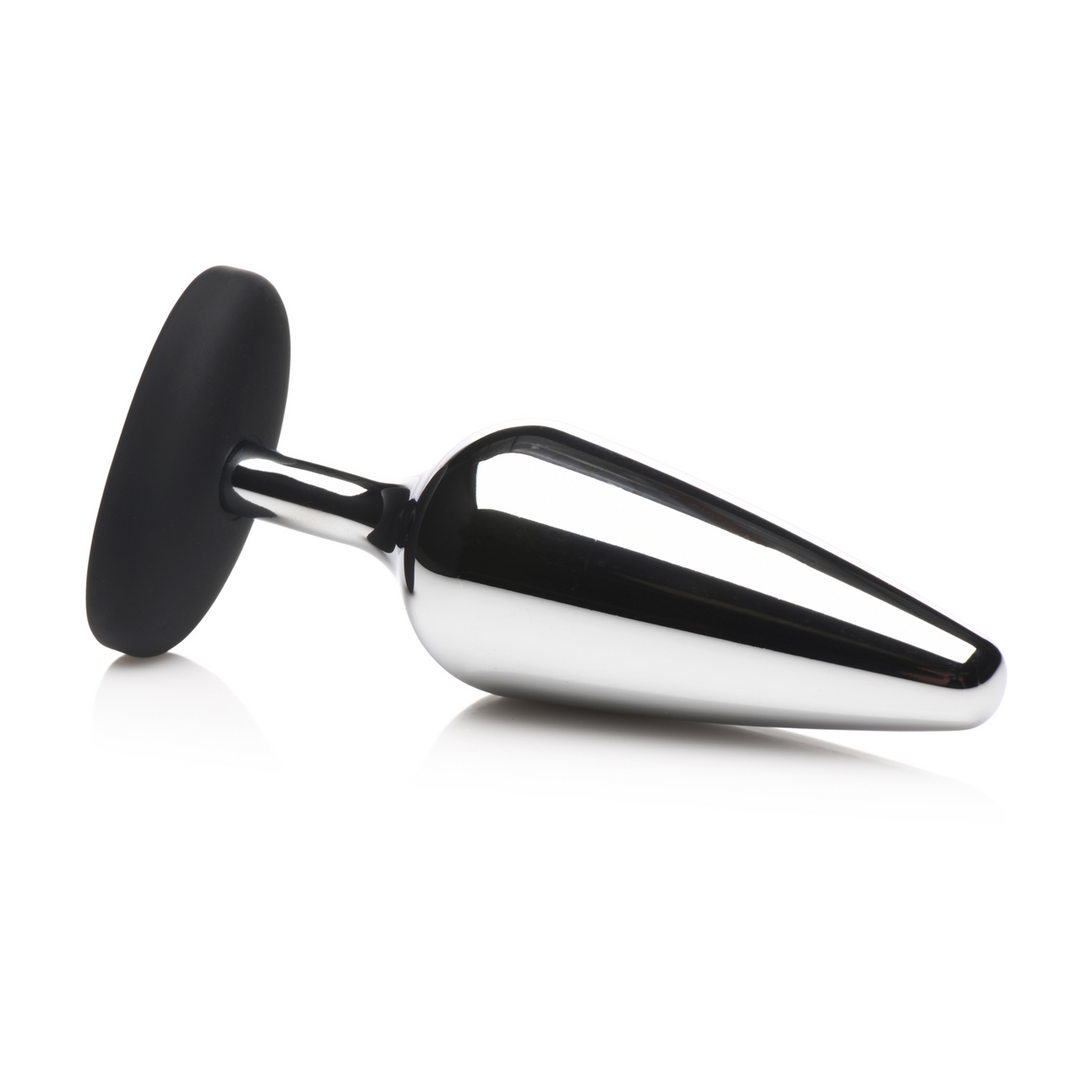 Butt Slut Anal Plug 13 cm - Metal & Silicone Silver