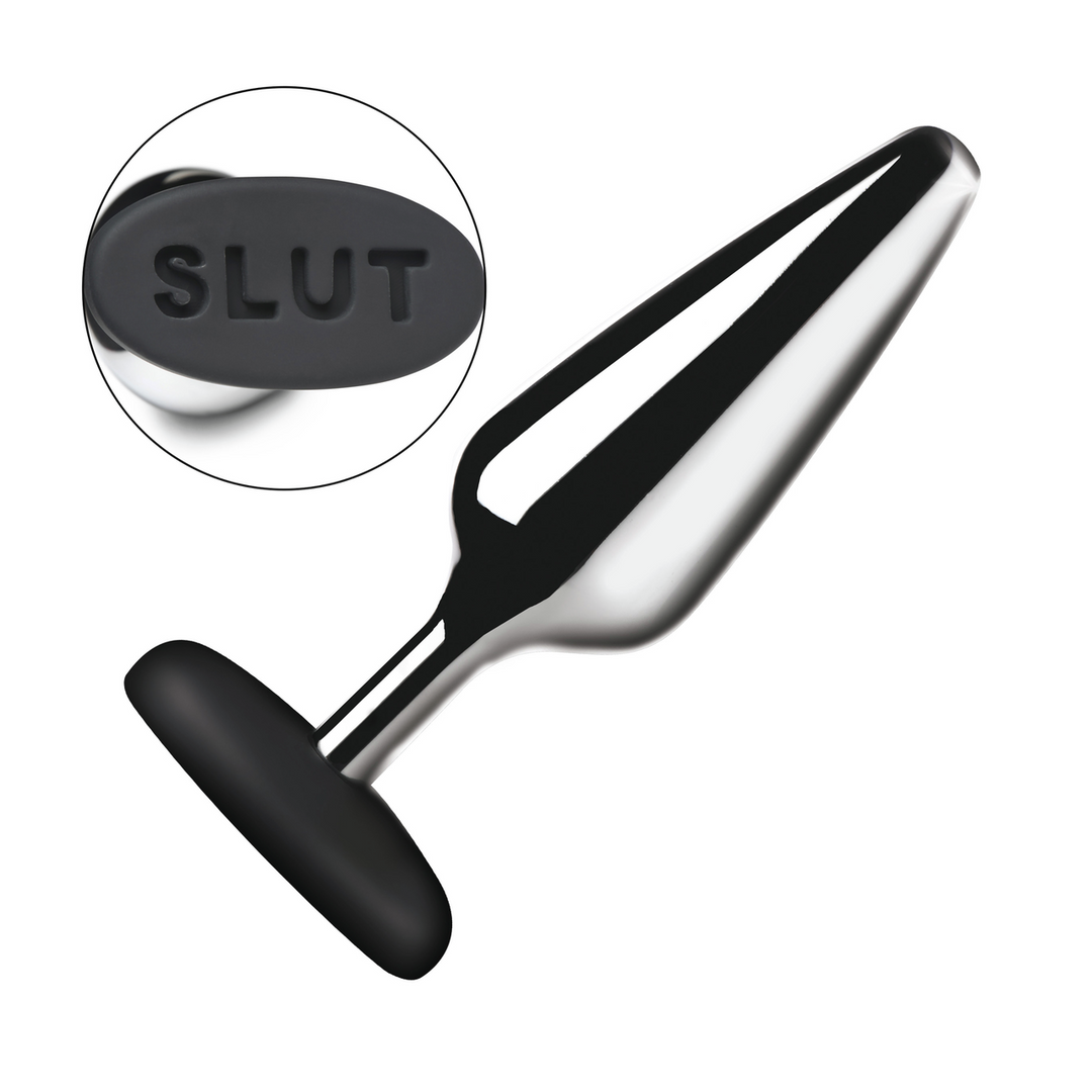 Butt Slut Anale Plug 13 cm - Metaal & Siliconen Zilver