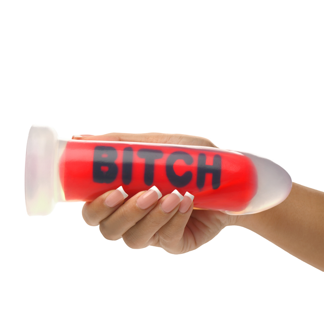 BITCH - Siliconen Dildo - Rood