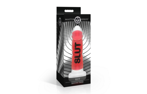 SLUT - Silikon-Dildo - Rot