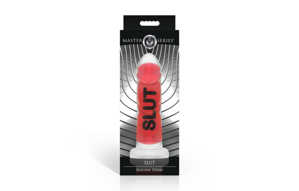 SLUT Silicone Dildo Red 18.5 cm – Safe & Powerful