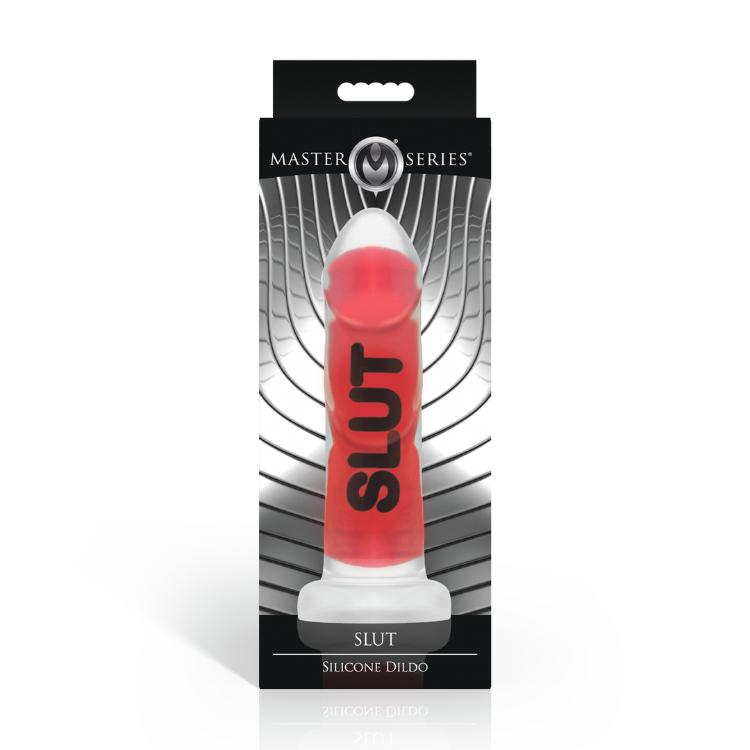 SLUT - Silicone Dildo - Red