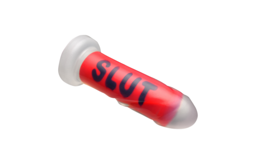 SLUT - Silicone Dildo - Red