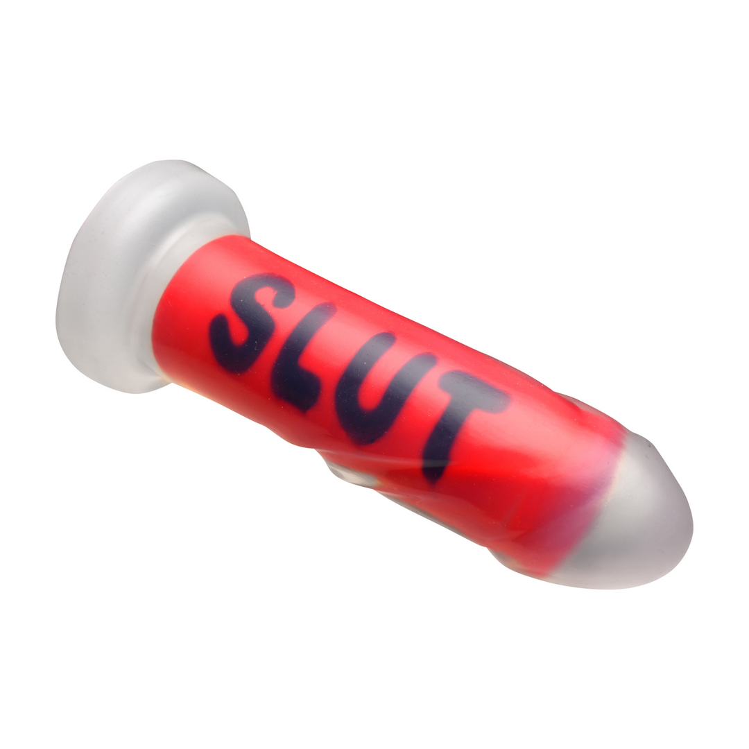 SLUT Silicone Dildo Red 18.5 cm – Safe & Powerful