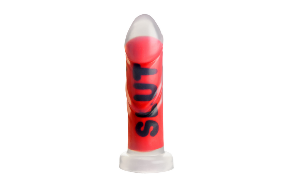 SLUT - Silicone Dildo - Red