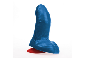 ✊Fuck & Fist Buri S – Realistischer gebogener Dildo mit Hoden – 5,5 / 14 cm – Blau