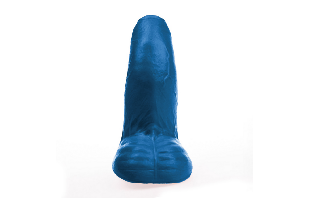 Buri S - Realistischer gebogener Dildo mit Balls - 5,5 / 14 cm - Blau