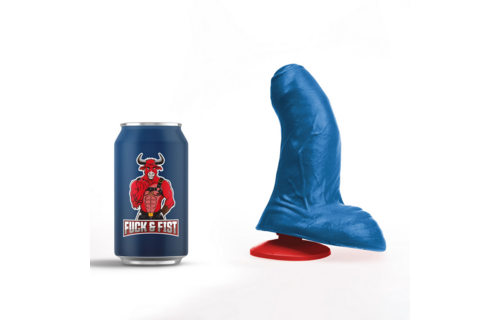 ✊Fuck & Fist Buri S - Realistische Gebogen Dildo met Ballen - 5.5 / 14 cm - Blauw