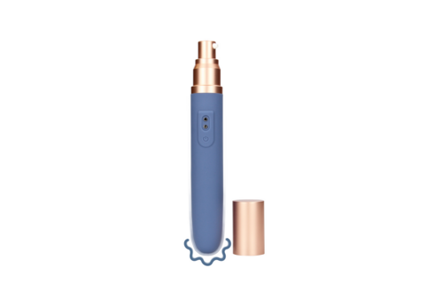 Reisevibrator Blue Horizon mit Gleitmittel und Pumpe – kompakt und leistungsstark