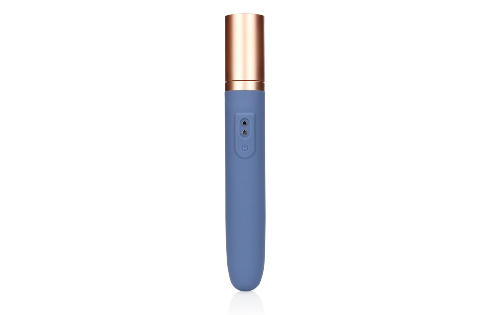 Reisevibrator Blue Horizon mit Gleitmittel und Pumpe – kompakt und leistungsstark