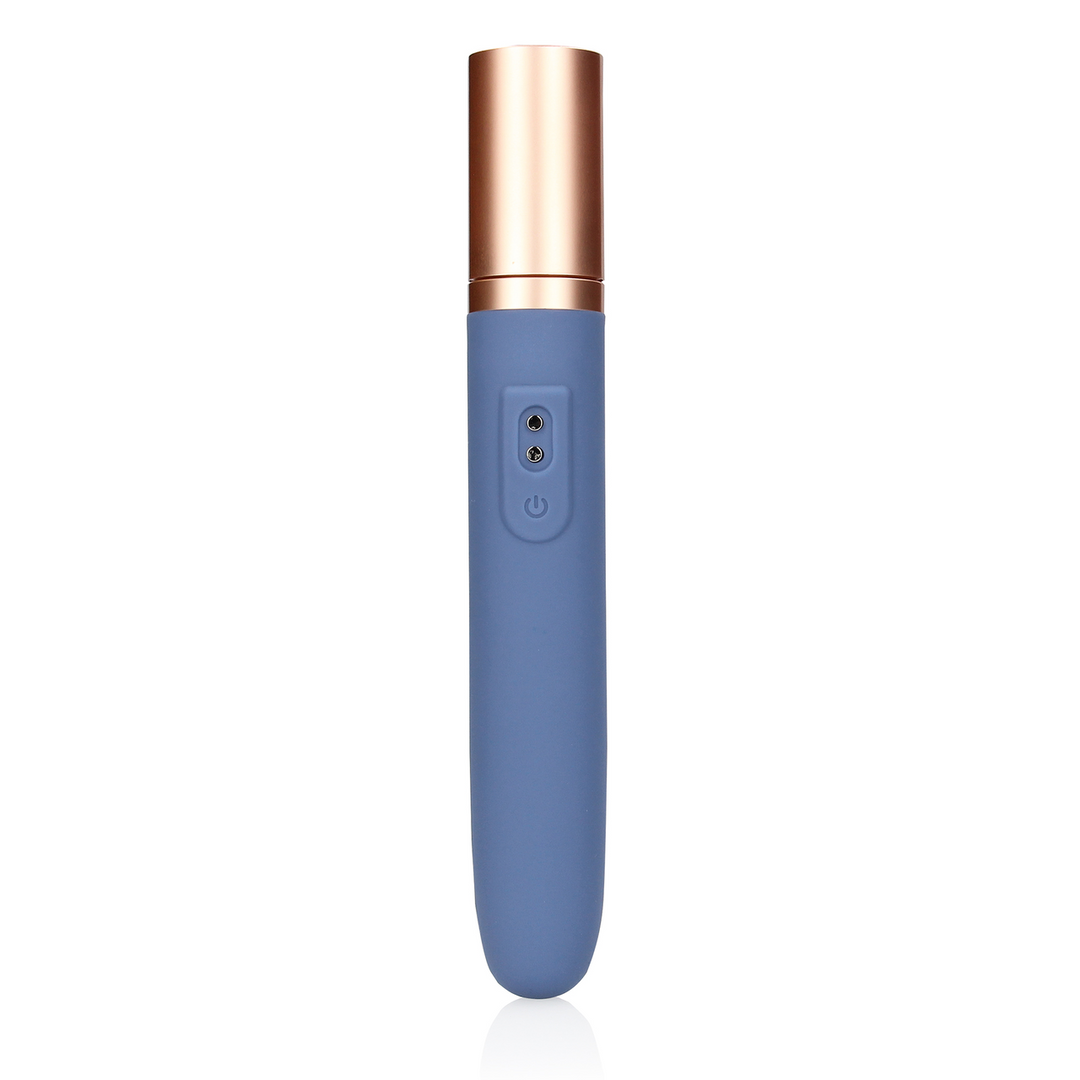 Reisevibrator Blue Horizon mit Gleitmittel und Pumpe – kompakt und leistungsstark