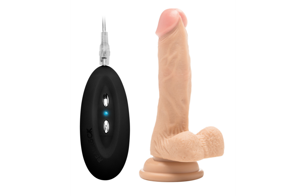 Vibrierender realistischer Penis 18 cm mit Hodensack | RealRock