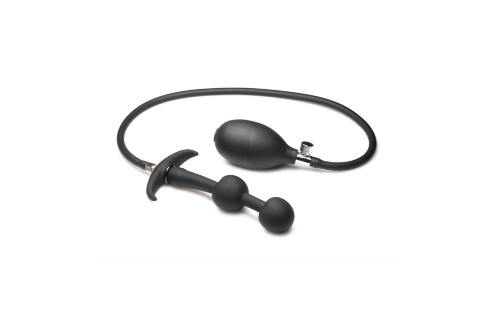 Ass Rattler 12 cm Schwarzer Gewichts-Analplug aus Silikon