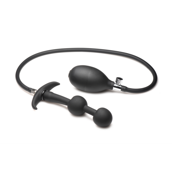 Ass Rattler 12 cm Zwarte Gewogen Siliconen Anale Plug