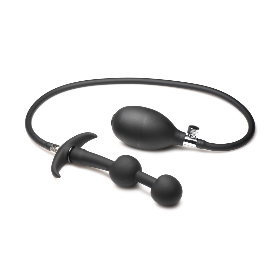 Ass Rattler 12 cm Zwarte Gewogen Siliconen Anale Plug