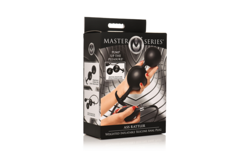 Ass Rattler 12 cm Schwarzer Gewichts-Analplug aus Silikon