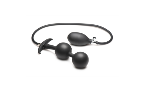 Ass Rattler 12 cm Zwarte Gewogen Siliconen Anale Plug