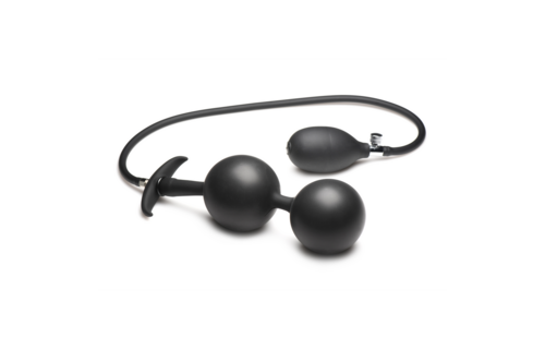 Ass Rattler 12 cm Zwarte Gewogen Siliconen Anale Plug